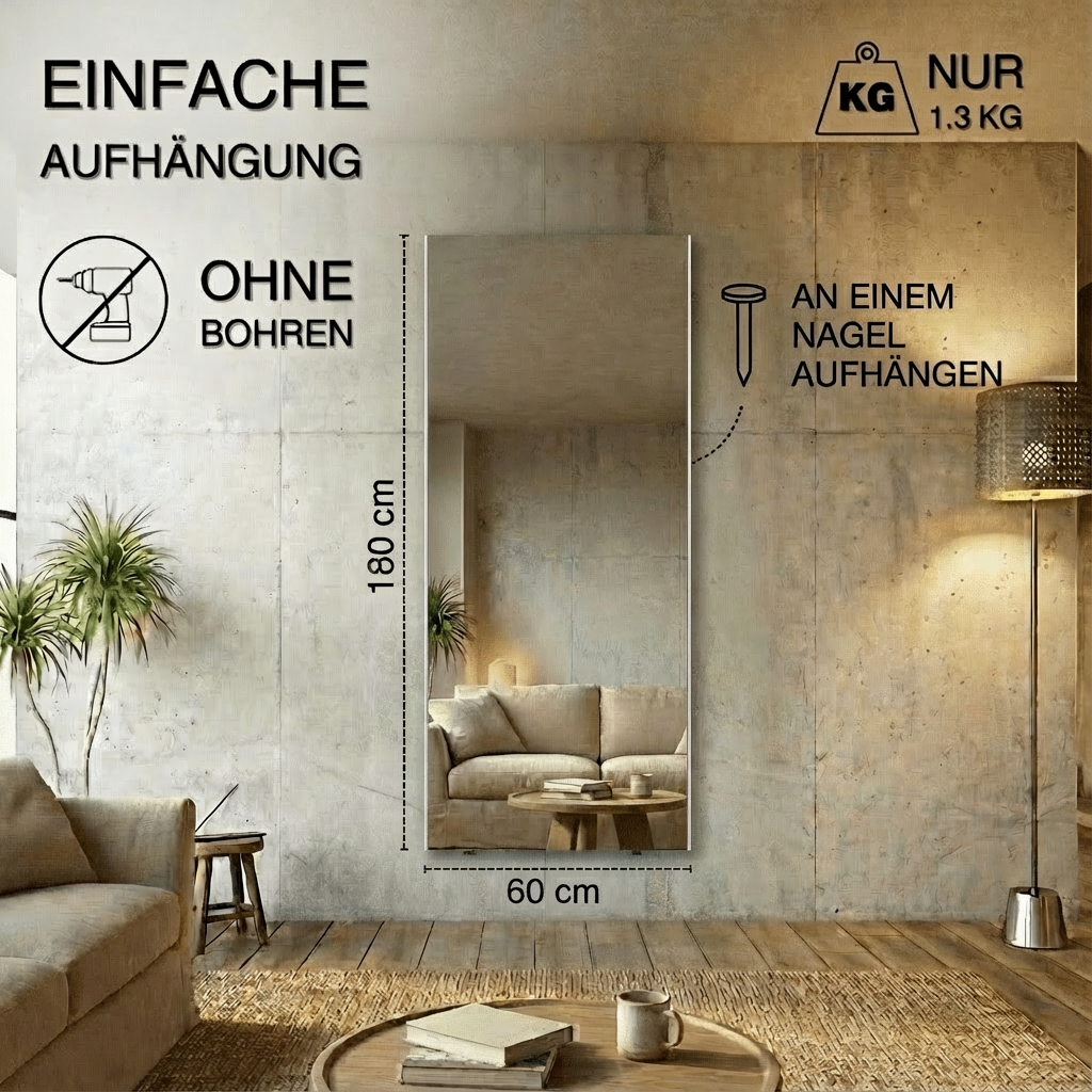 Ultraleichter & Bruchsicherer Ganzkörperspiegel